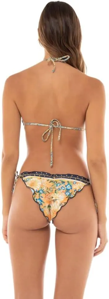 AGUA BENDITA Lolita Jardim Bikini Top, Beaded Details, Embroidered Triangle Top