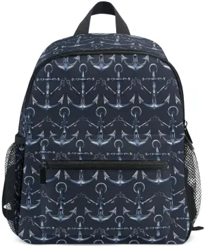 ALAZA Colorful Anchor Dark Blue Toddler Backpack Kid's School Bag Preschool Kindergarten Elementary School for Boys Girls