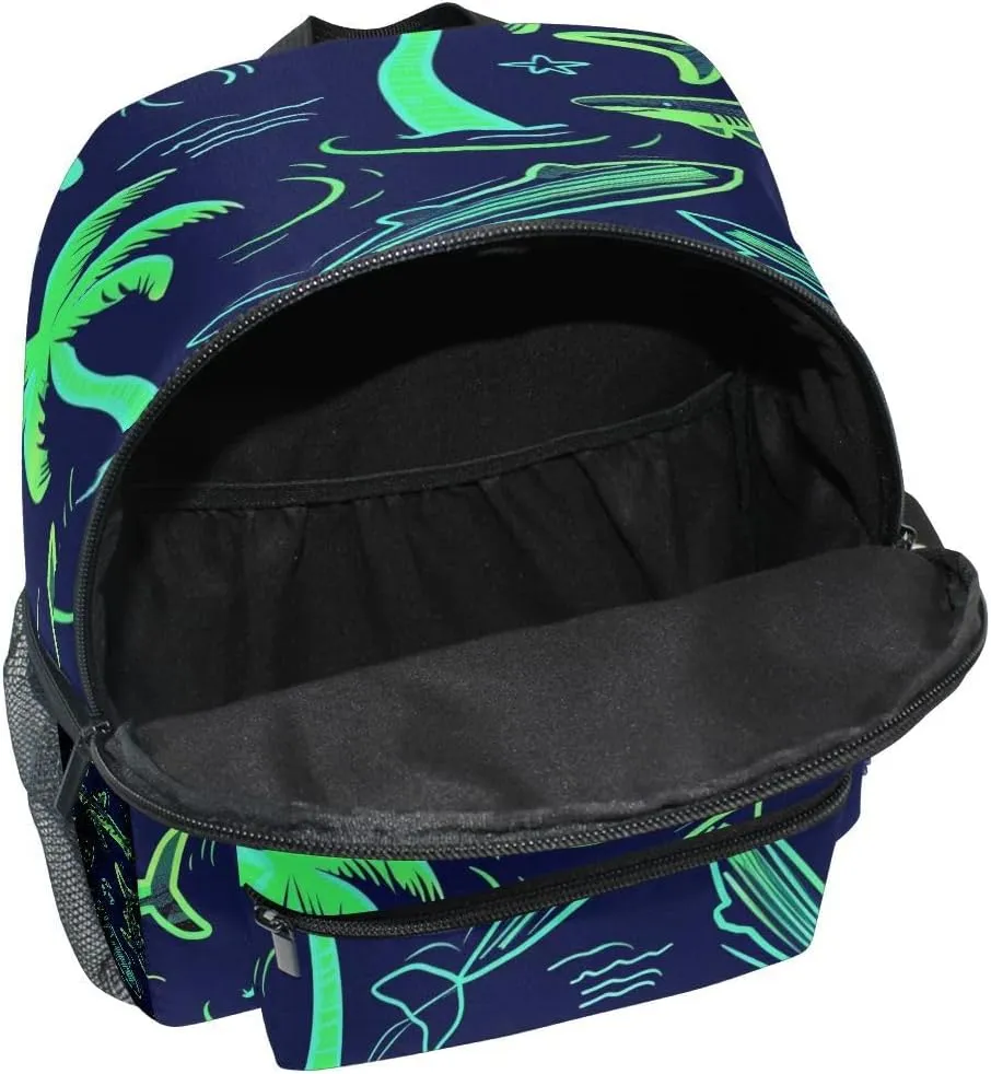 ALAZA Palm Tree Shark Toddler Backpack Kid's School Bag Preschool Kindergarten Elementary School for Boys Girls