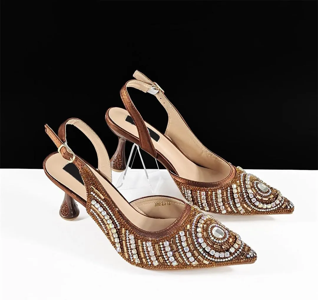 All-Match Stiletto Heel Square Toe Party Office Women Sandals Crossbody Bag Set