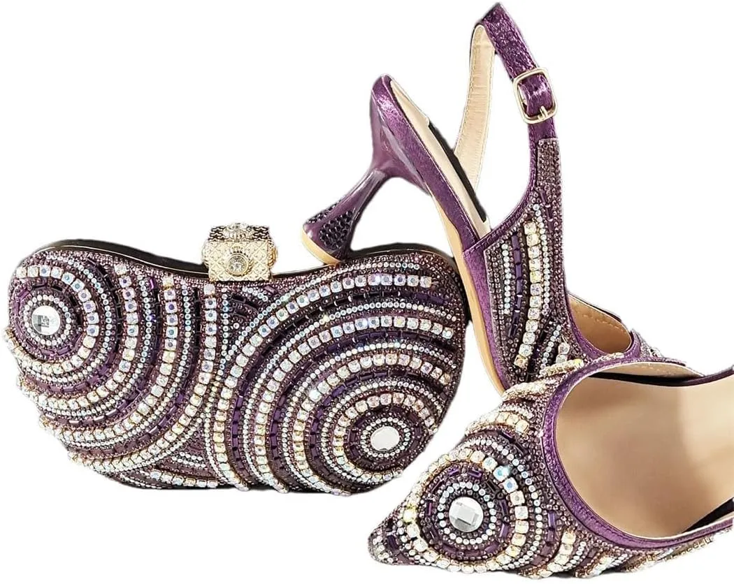 All-Match Stiletto Heel Square Toe Party Office Women Sandals Crossbody Bag Set