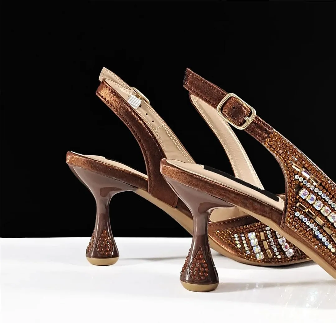 All-Match Stiletto Heel Square Toe Party Office Women Sandals Crossbody Bag Set