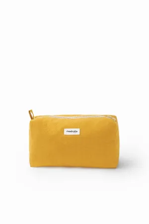Alma the maternity toiletry bag - Recycled cotton Mustard