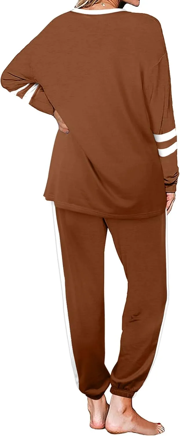 Aloodor Sweatsuit for Women 2 Piece Outfits for Womens Crewneck Sweatshirts Pullover