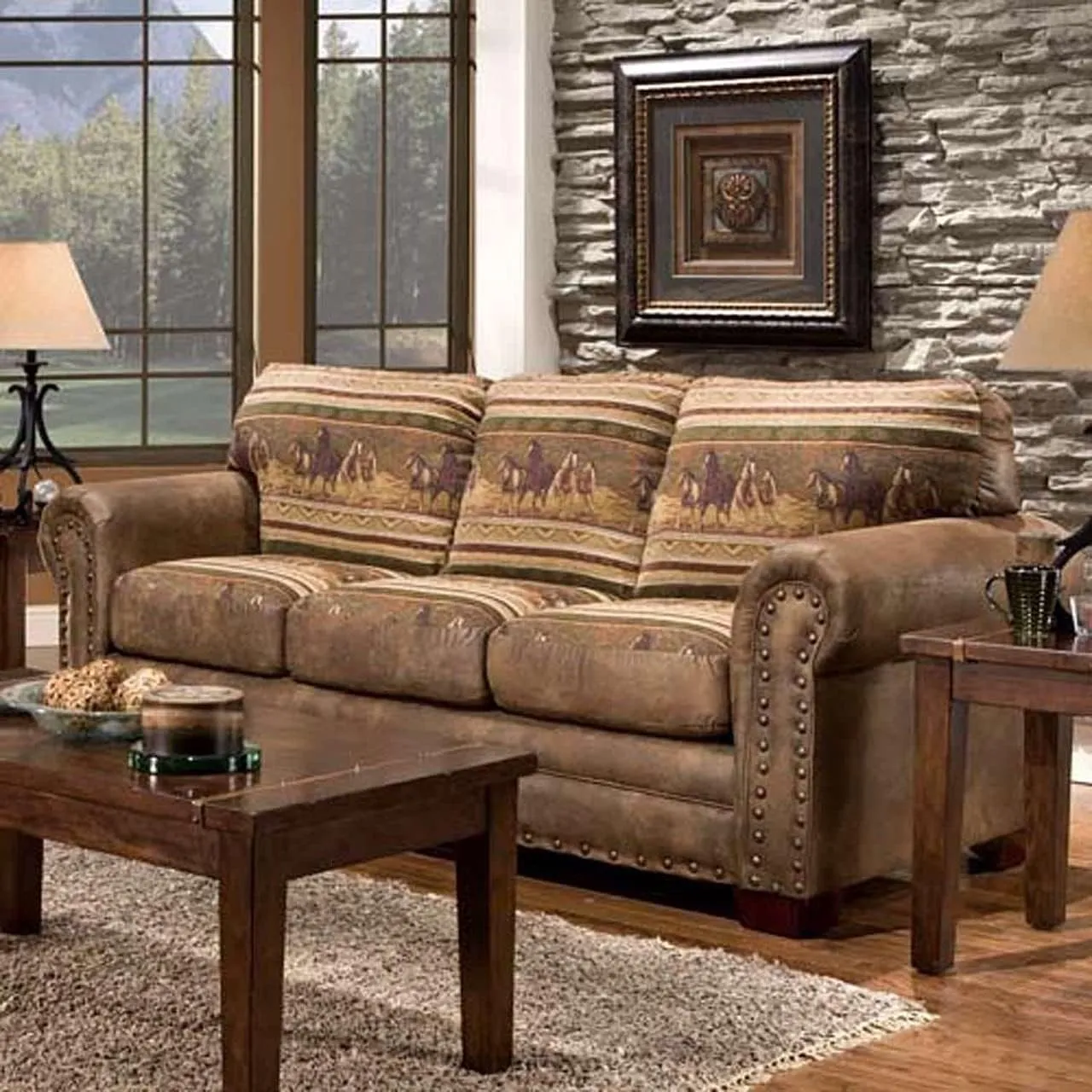 American Furniture Classics 4-Piece Wild Horses Sofa