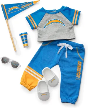 American Girl Los Angeles Chargers 18 inch Doll Fan Outfit and Accessories, Blue and Yellow, 6 pcs, Ages 6 