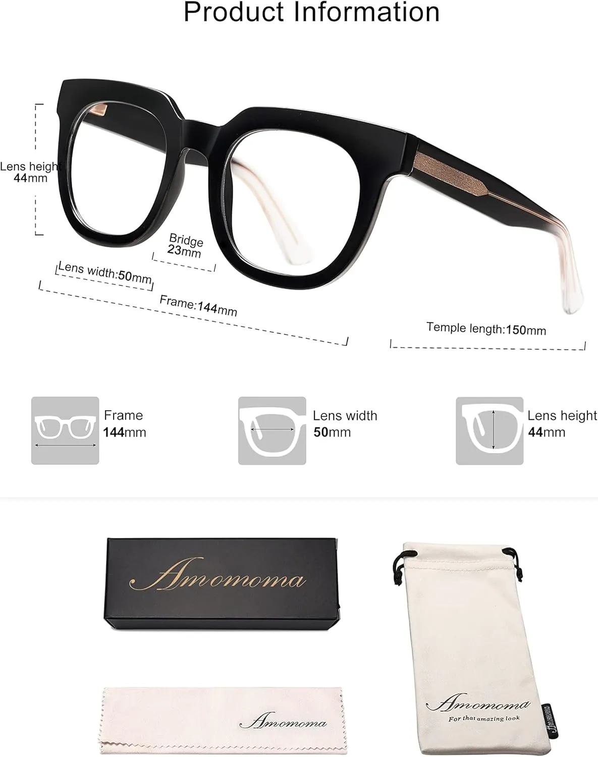 AMOMOMA Retro Oversized Blue Light Blocking Reading Glasses for Women Men,Big Square Computer Womens Readers AM6056