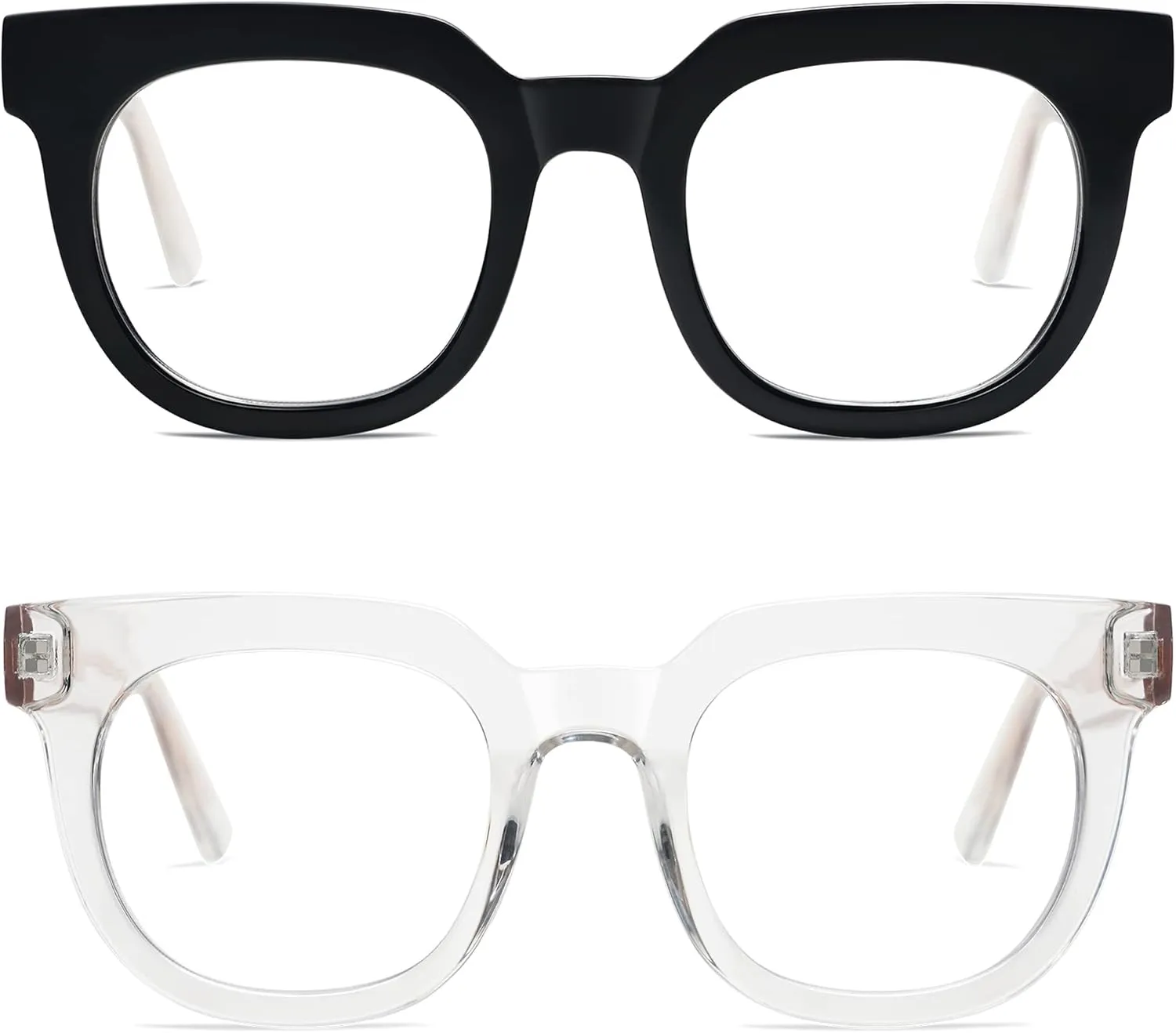 AMOMOMA Retro Oversized Blue Light Blocking Reading Glasses for Women Men,Big Square Computer Womens Readers AM6056