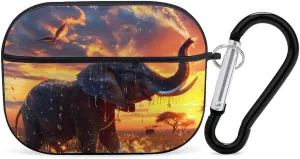 an Elephant Spraying Water Funny Hard Case Compatible with Airpods Pro Earbuds Headset Cover Protective Storage Bag for Men Women