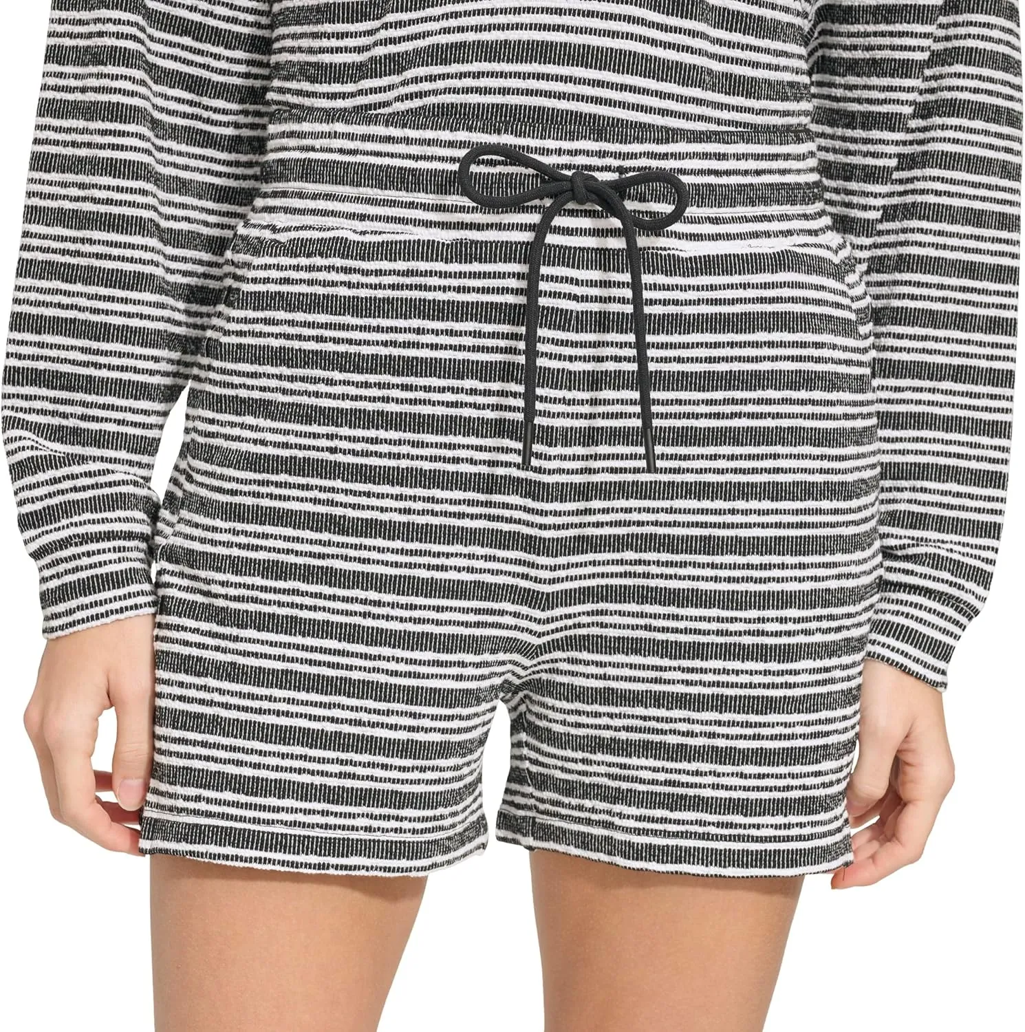 Andrew Marc Women's Heritage Striped Stretch Terry Pull on Short