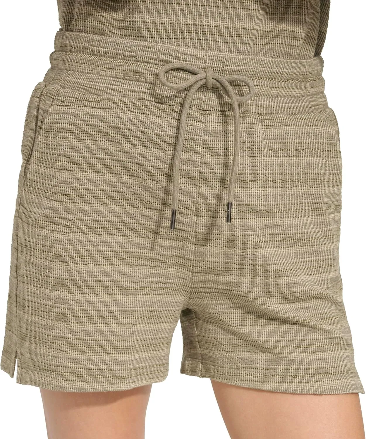 Andrew Marc Women's Heritage Striped Stretch Terry Pull on Short