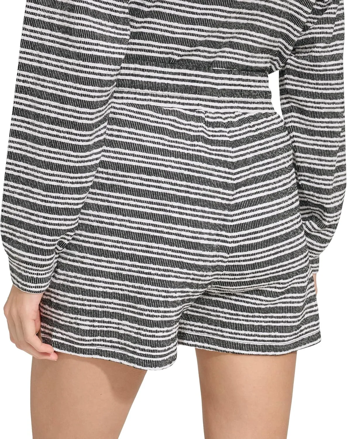 Andrew Marc Women's Heritage Striped Stretch Terry Pull on Short