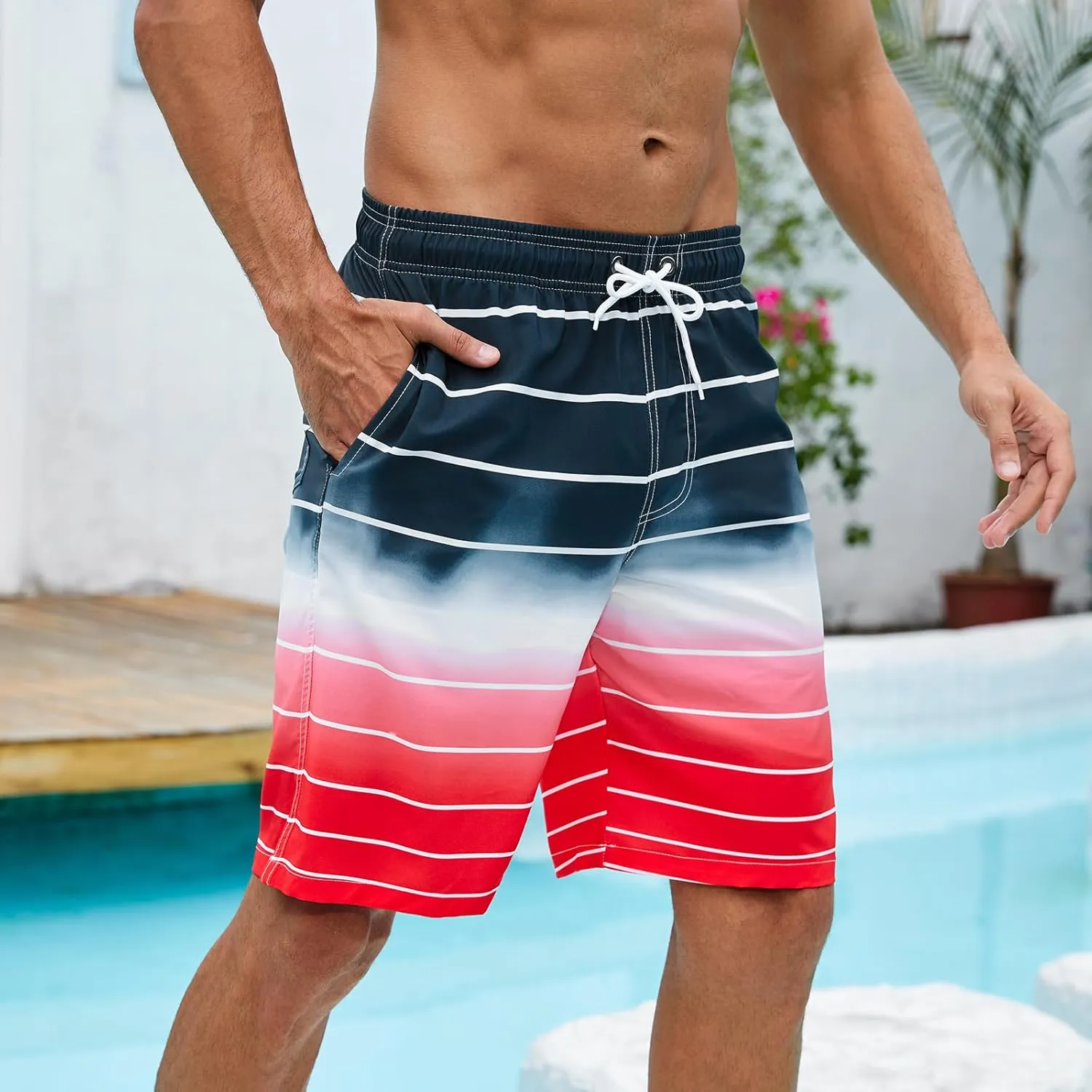 Arcweg Mens Swim Trunks with Compression Liner 9” Men Beach Board 2 in 1 Bathing Suit with Zipper Pockets, Quick Dry