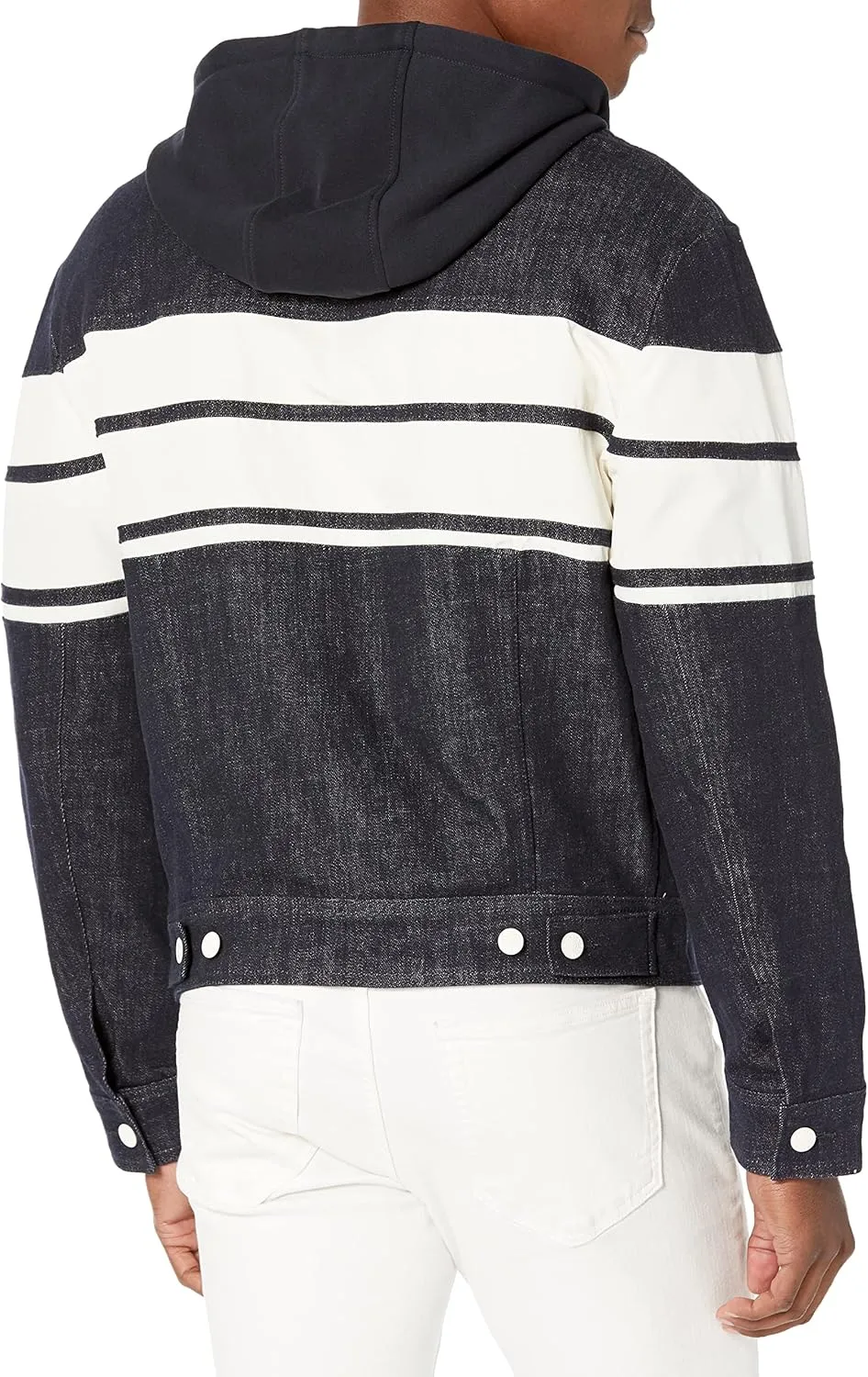 Armani Exchange Men's Colorblock Denim Hooded Jacket