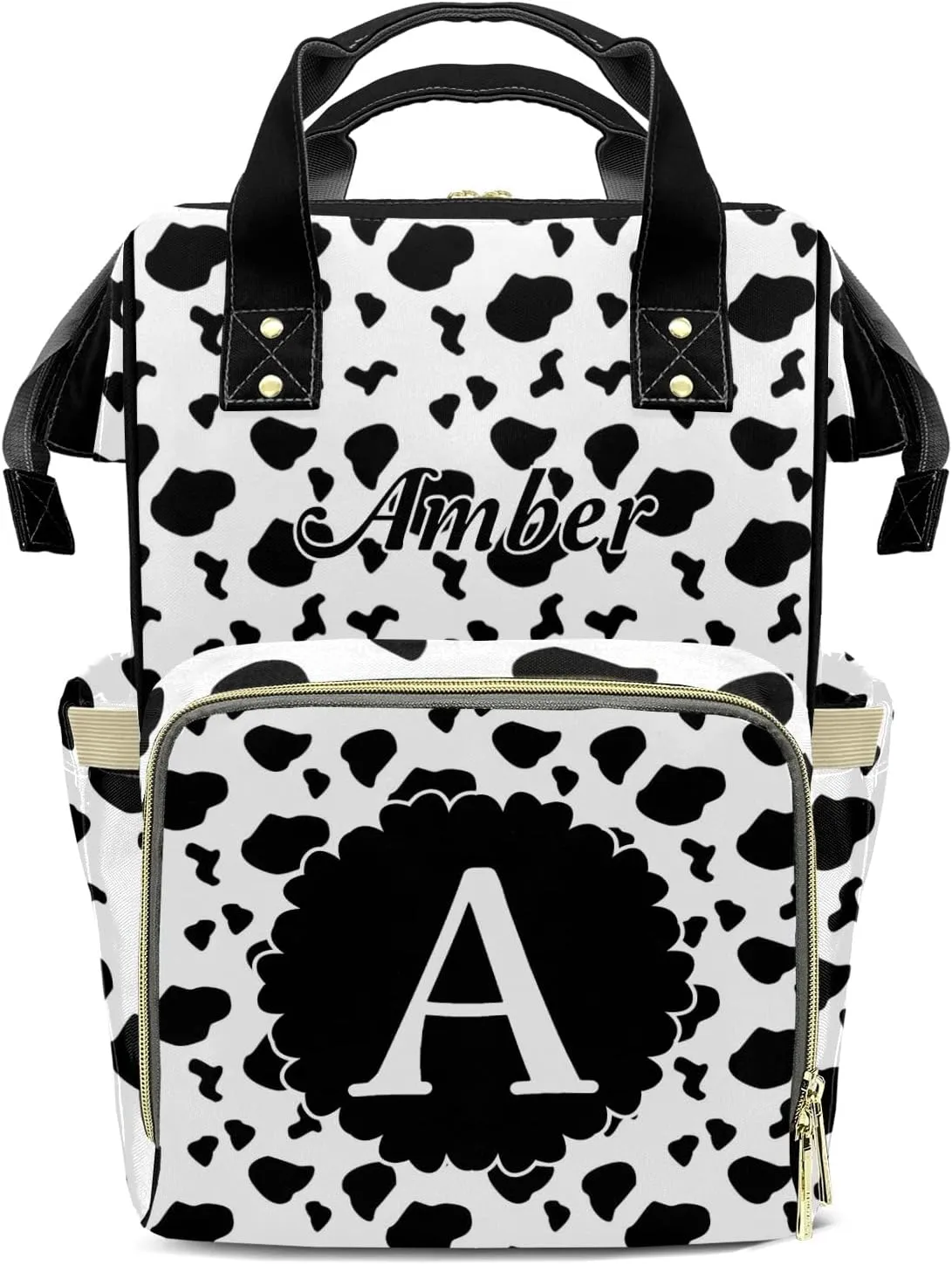 Art Cow Pattern Diaper Bags Customized Mummy Nursing Casual Daypack Hiking Camping Baby Bags for Mom
