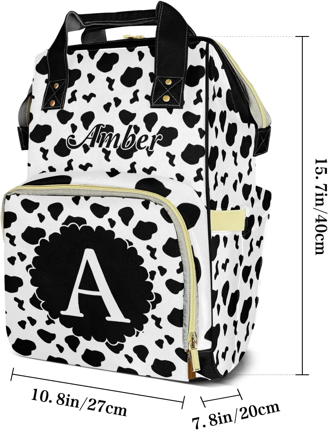 Art Cow Pattern Diaper Bags Customized Mummy Nursing Casual Daypack Hiking Camping Baby Bags for Mom