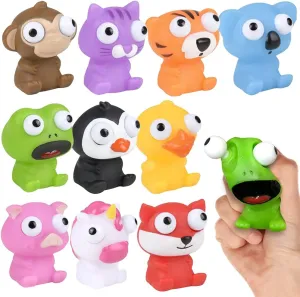 ArtCreativity Squeezy Animals with Pop Out Eyes, Set of 20, Fun Squeeze Stress Relief Toys for Kids, Fun Goodie Bag Fillers, Birthday Party Favors for Boys and Girls