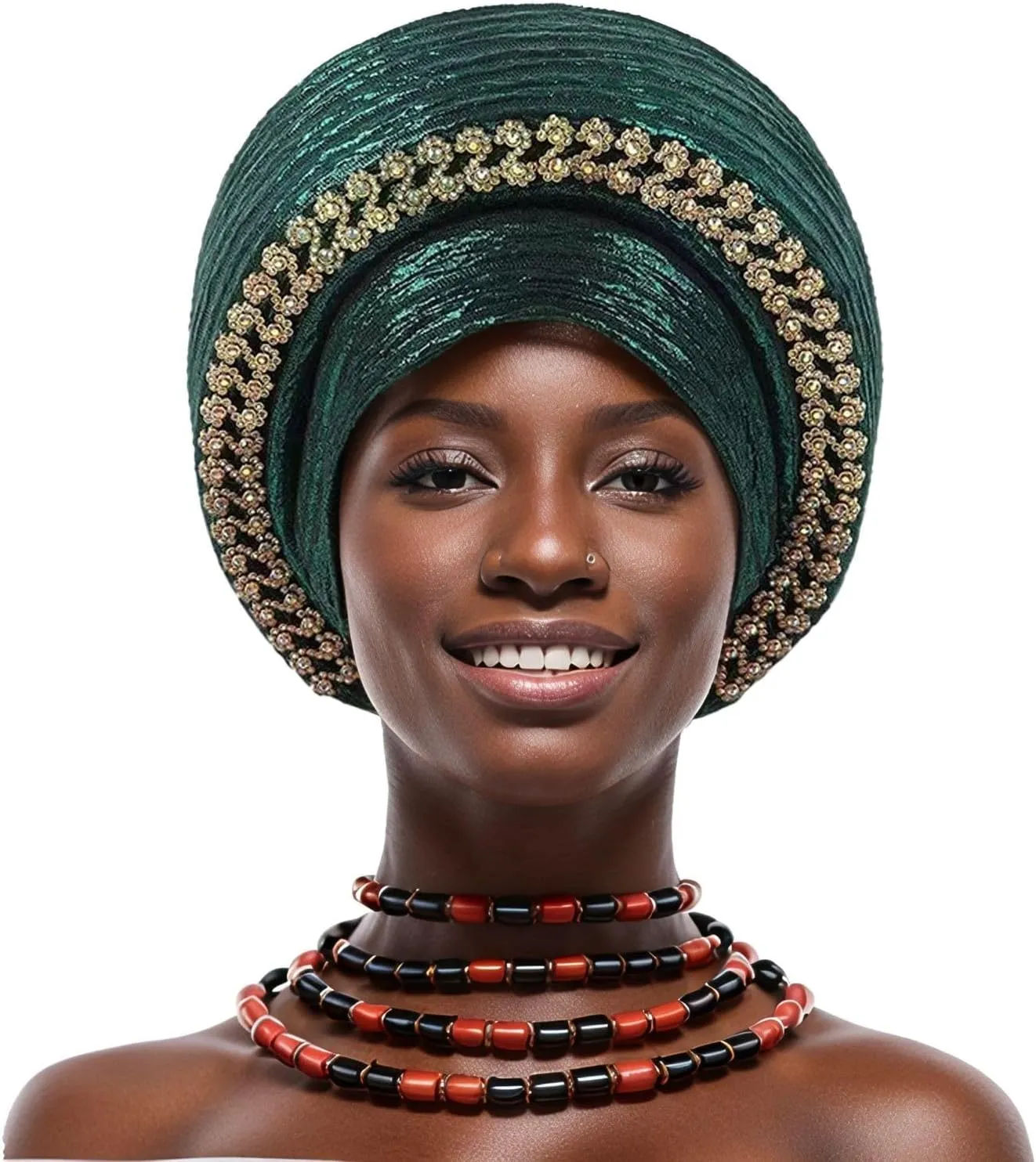 Auto Gele Black African Women's Hijab ASO Oke Hijab Wedding Party Handmade Elegant Hair hat