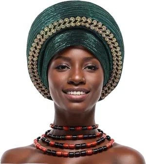 Auto Gele Black African Women's Hijab ASO Oke Hijab Wedding Party Handmade Elegant Hair hat