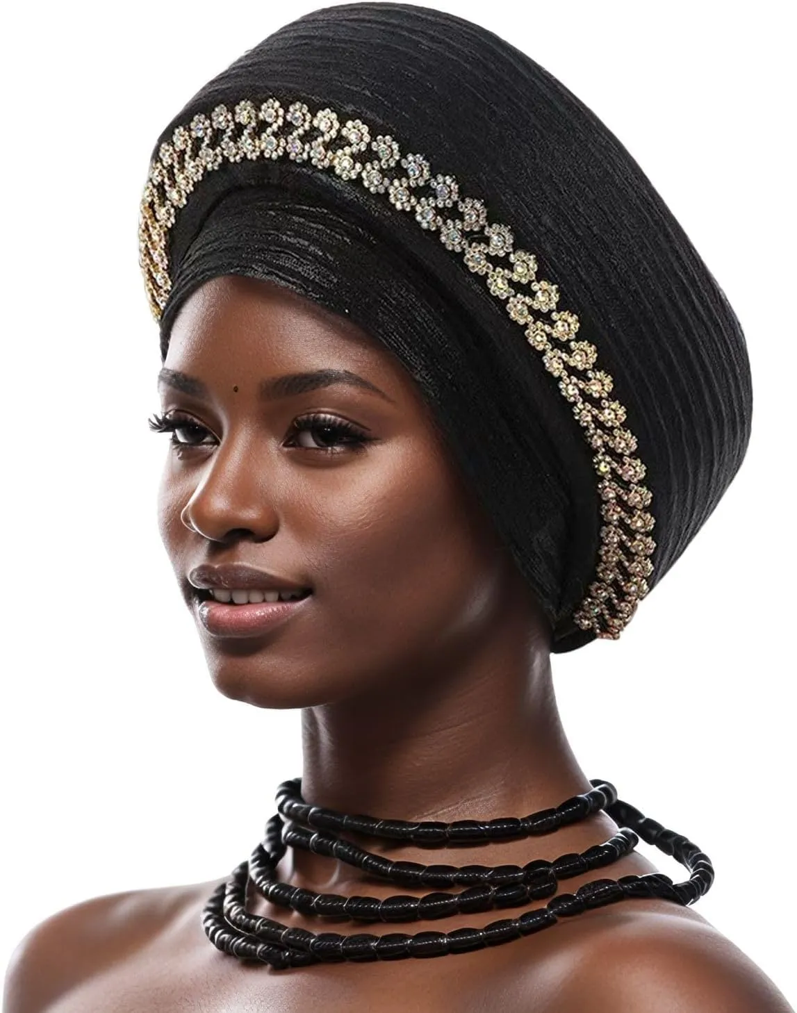 Auto Gele Black African Women's Hijab ASO Oke Hijab Wedding Party Handmade Elegant Hair hat