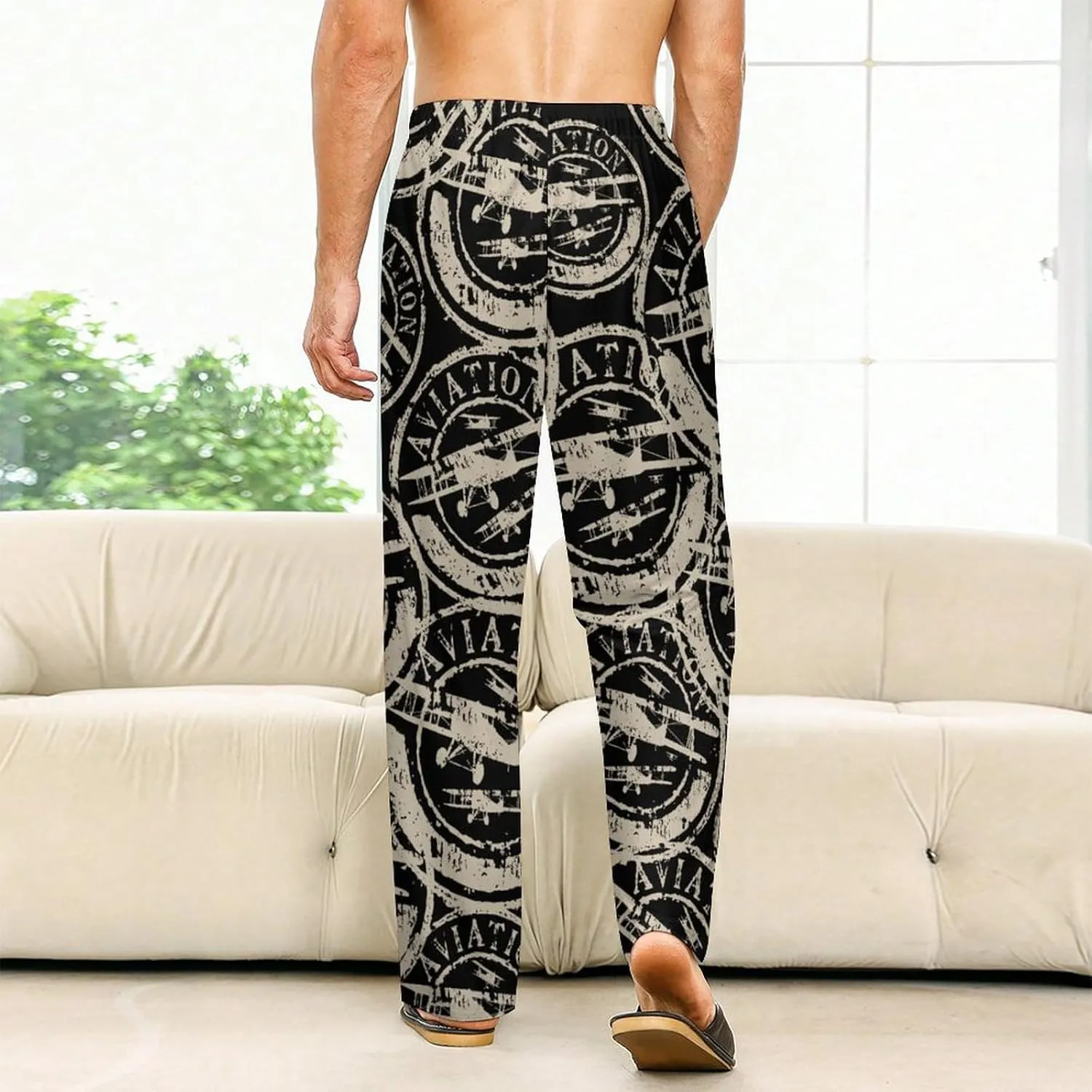 Aviation And Airplane Mens Pajamas Pants Women Sleepwear Lounge Pant with Pockets