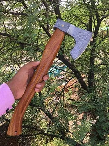 Axe Damascus Steel 14'' Rose Wood Handle Axe