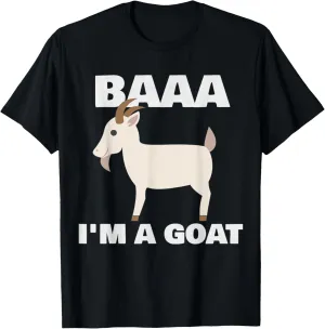 Baa I'm A Goat Costume Animal Funny Halloween Party Goat T-Shirt