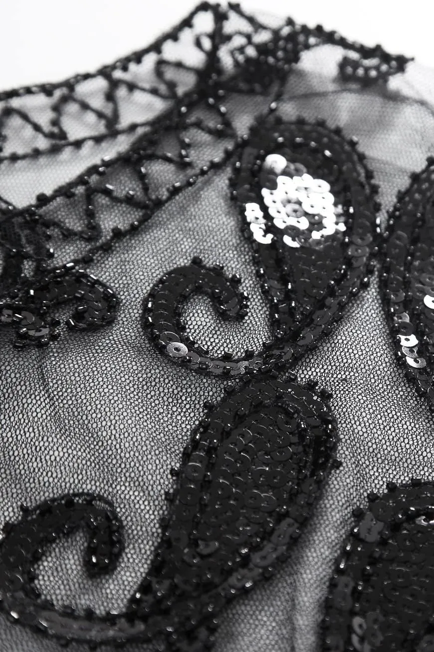 BABEYOND 1920s Shawl Wraps Sequin Beaded Evening Cape Bridal Shawl Bolero Flapper Cover Up
