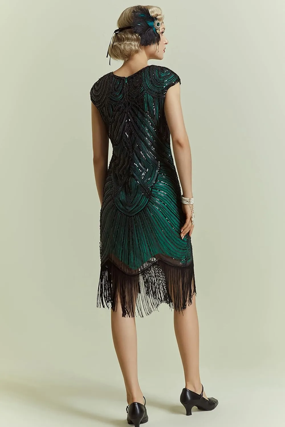 BABEYOND Women's Flapper Dresses 1920s Beaded Fringed Great Gatsby Dress