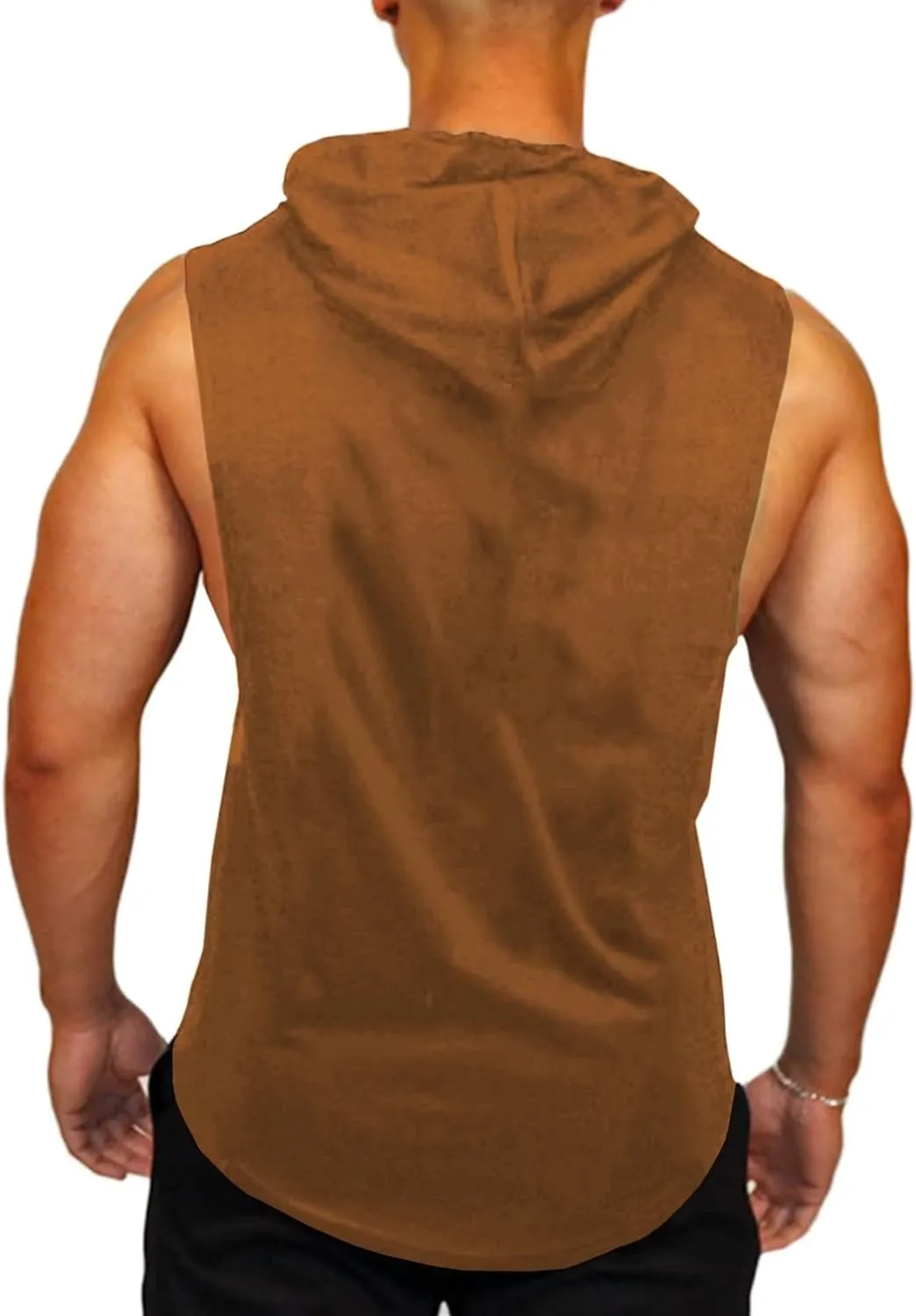 Babioboa Men's Workout Hooded Tank Tops Sports Training Sleeveless Gym Hoodies Bodybuilding Cut Off Muscle Shirts