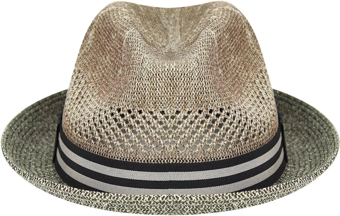 Bailey of Hollywood Men's Berle Fedora Trilby Hat with Striped Band