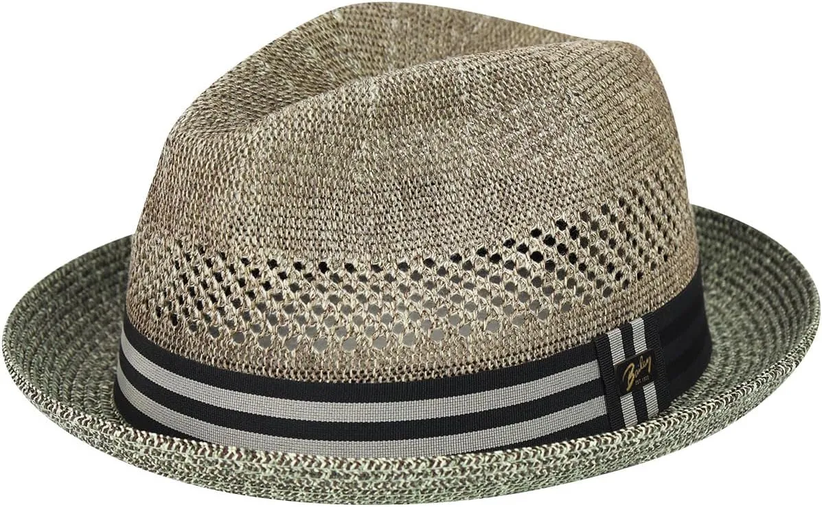 Bailey of Hollywood Men's Berle Fedora Trilby Hat with Striped Band