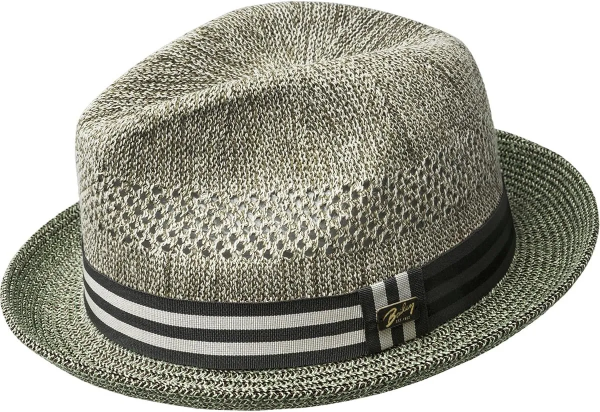 Bailey of Hollywood Men's Berle Fedora Trilby Hat with Striped Band
