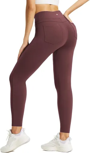 baleaf Jeggings for Women Fleece Lined Pants Thermal Warm Winter High Waisted Leggings 4 Pockets Waterproof Running Tights