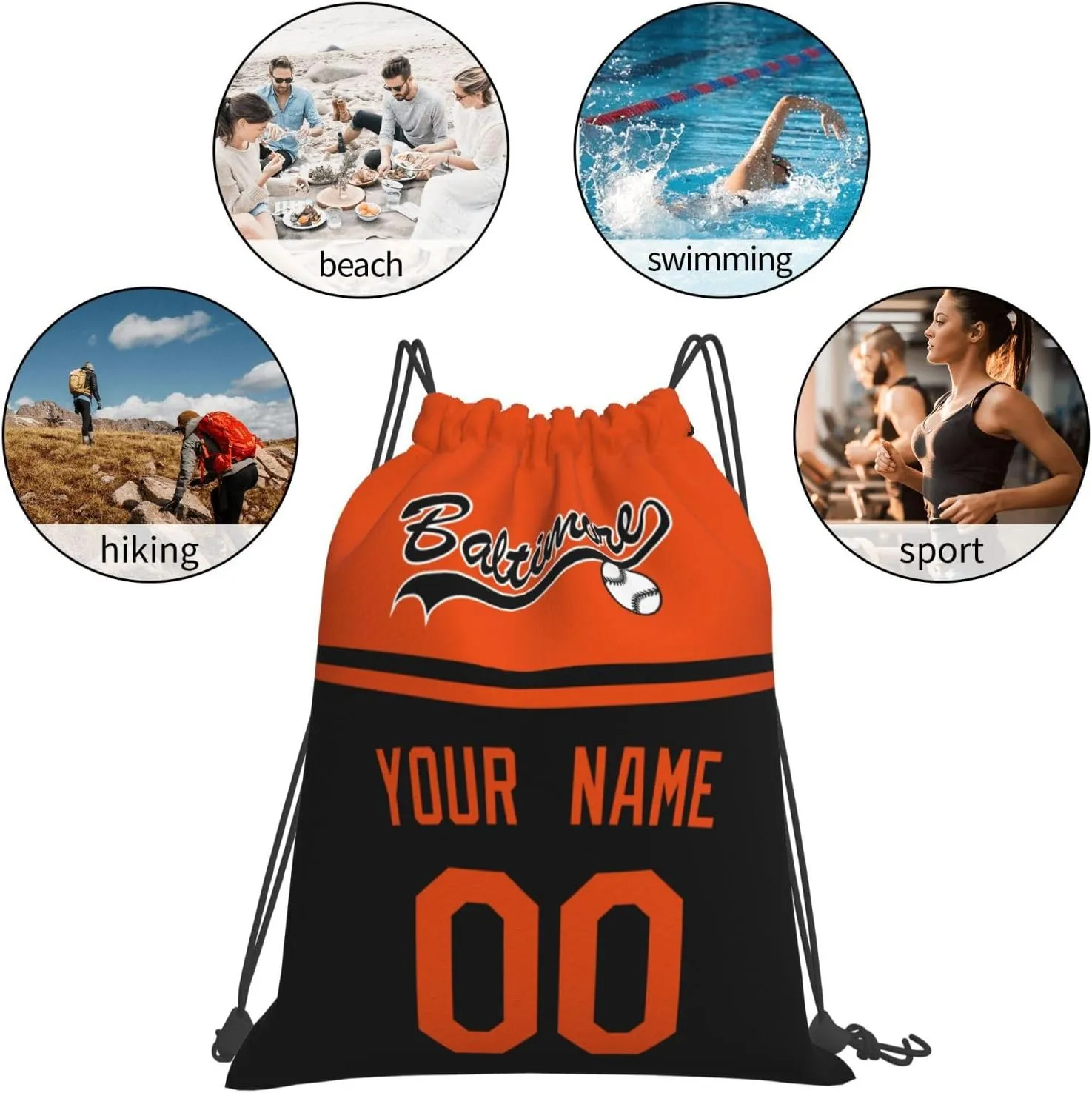 Baltimore Bags Drawstring Bags Custom Any Name and Number Backpack for Men Gifts
