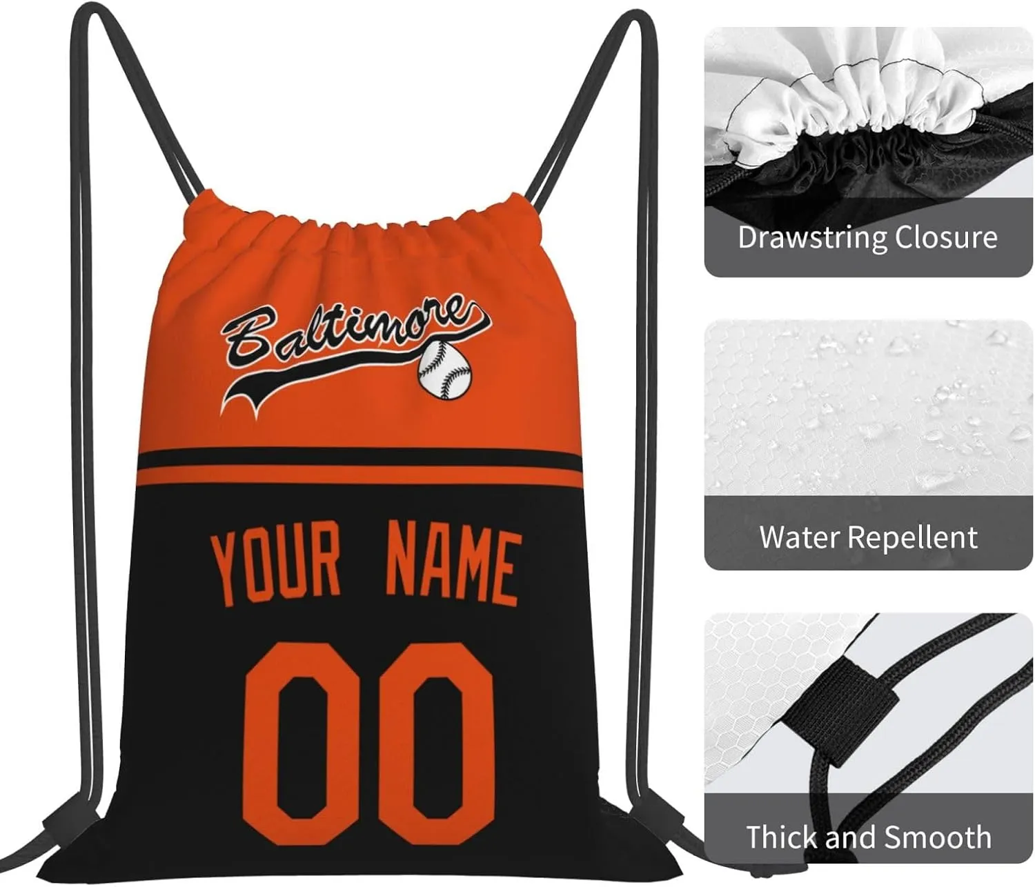 Baltimore Bags Drawstring Bags Custom Any Name and Number Backpack for Men Gifts