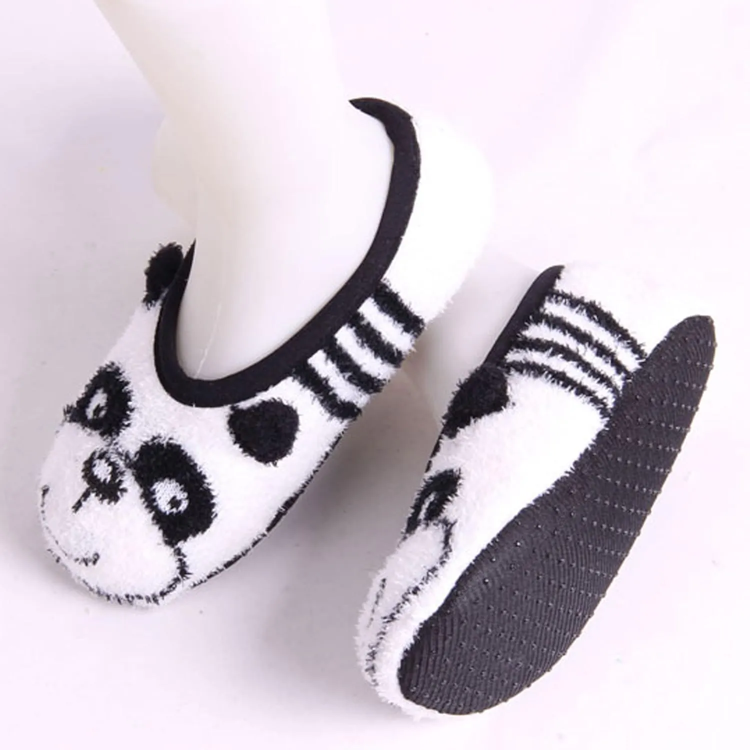 BambooMN Kid/Youth Warm Microfiber Travel Animal Cozy Fuzzy Slippers Non-Slip Lined Socks/Shoes, 3 Pairs