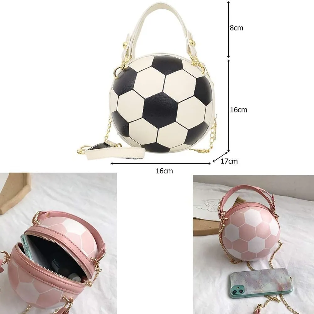 Basketball Shaped Purse Cross Body Bag, Women's Crossbody Bag Handle Tote Messenger Shoulder Bags