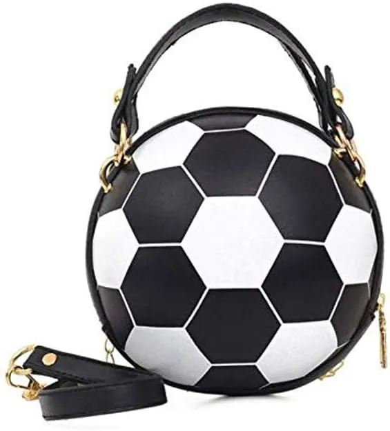 Basketball Shaped Purse Cross Body Bag, Women's Crossbody Bag Handle Tote Messenger Shoulder Bags