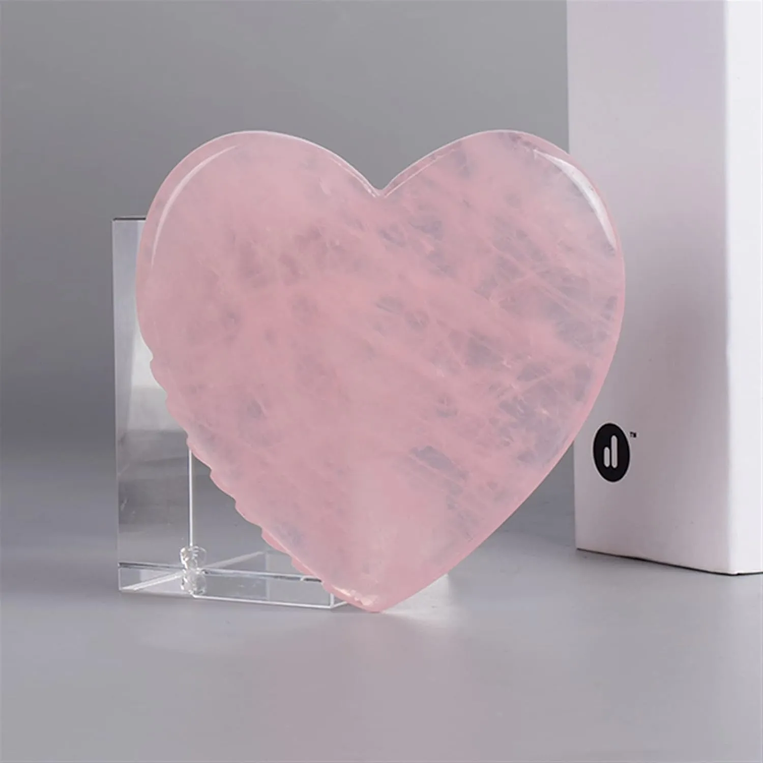 BAWHO Rose Quartz Sawtooth Gua Sha Scraper Heart Shaped Face Massager for Skin Lifting Slimming Wrinkle Remove Acupuncture 1Pcs