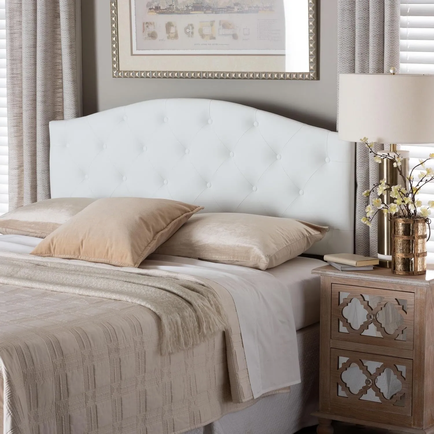 Baxton Studio Myra Headboard, Queen, White