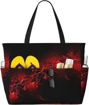 Beach Bag For Women, Large Capacity Beach Tote Pool Bags Waterproof With Zipper, For Travel Vacation Gym