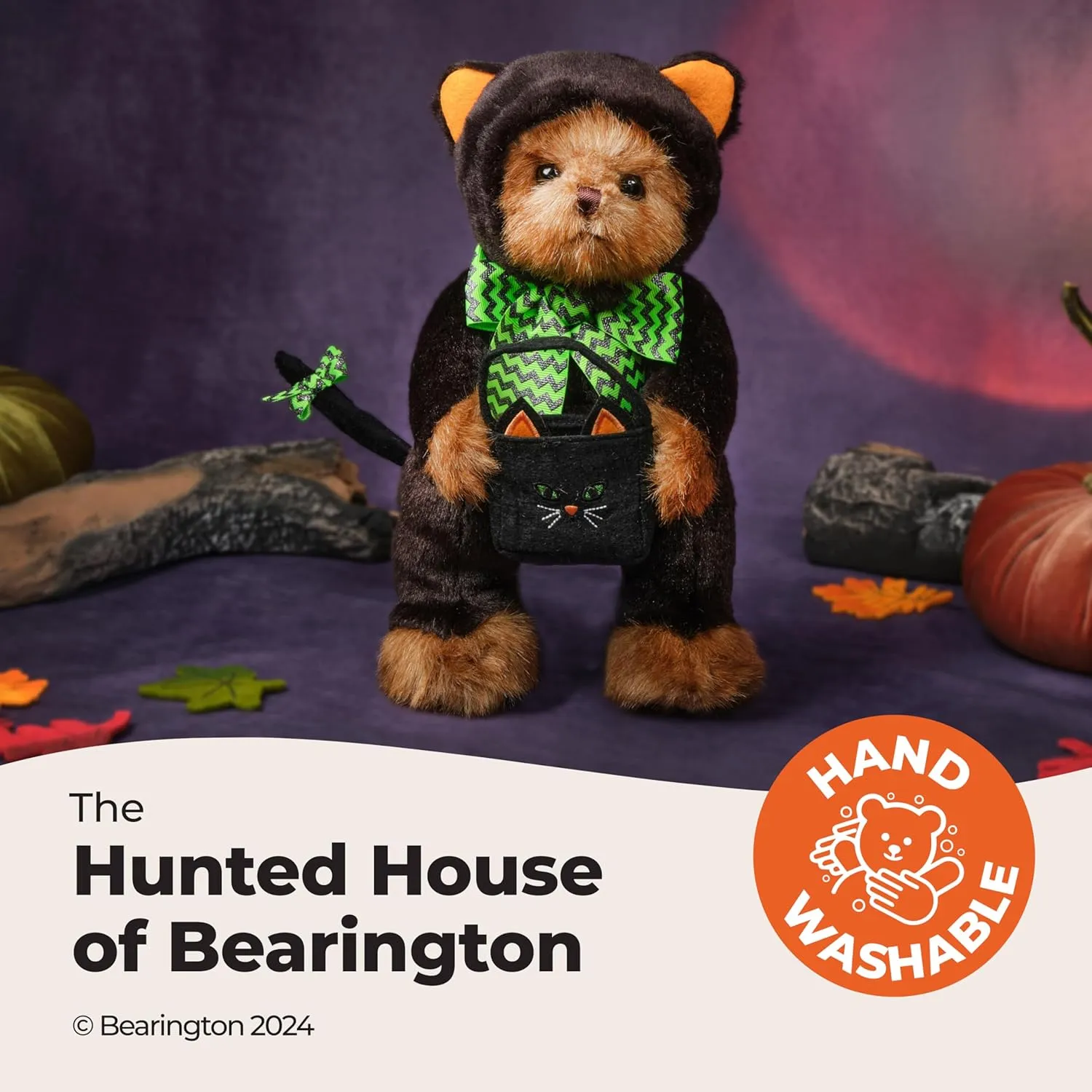 Bearington Midnight Magic Halloween Plush, 12 Inch Stuffed Animals Halloween Teddy Bear