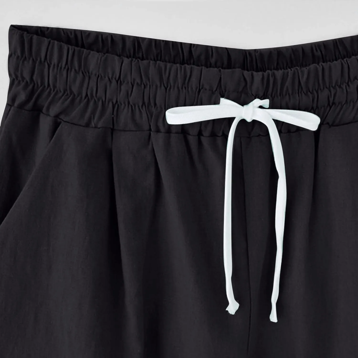 Bermuda Shorts for Women 2025 Casual Summer Beach Drawstring Shorts with Pocket Knee Length Loose Cute Vacation Short