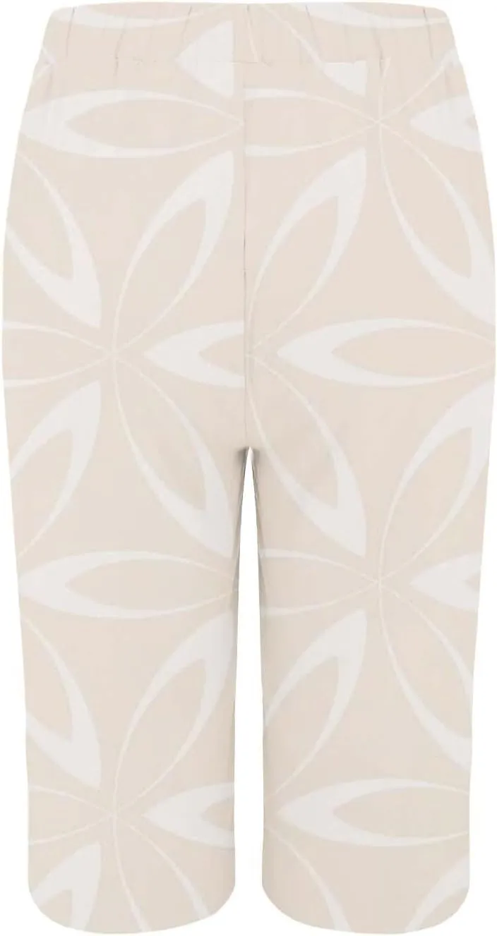 Bermuda Shorts for Women Knee Length Cotton Linen Capris Elastic Waisted Pants Summer Beach Long Shorts with Pockets