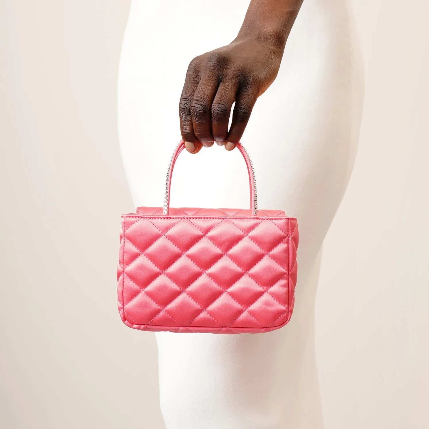 Betty pink satin tote bag