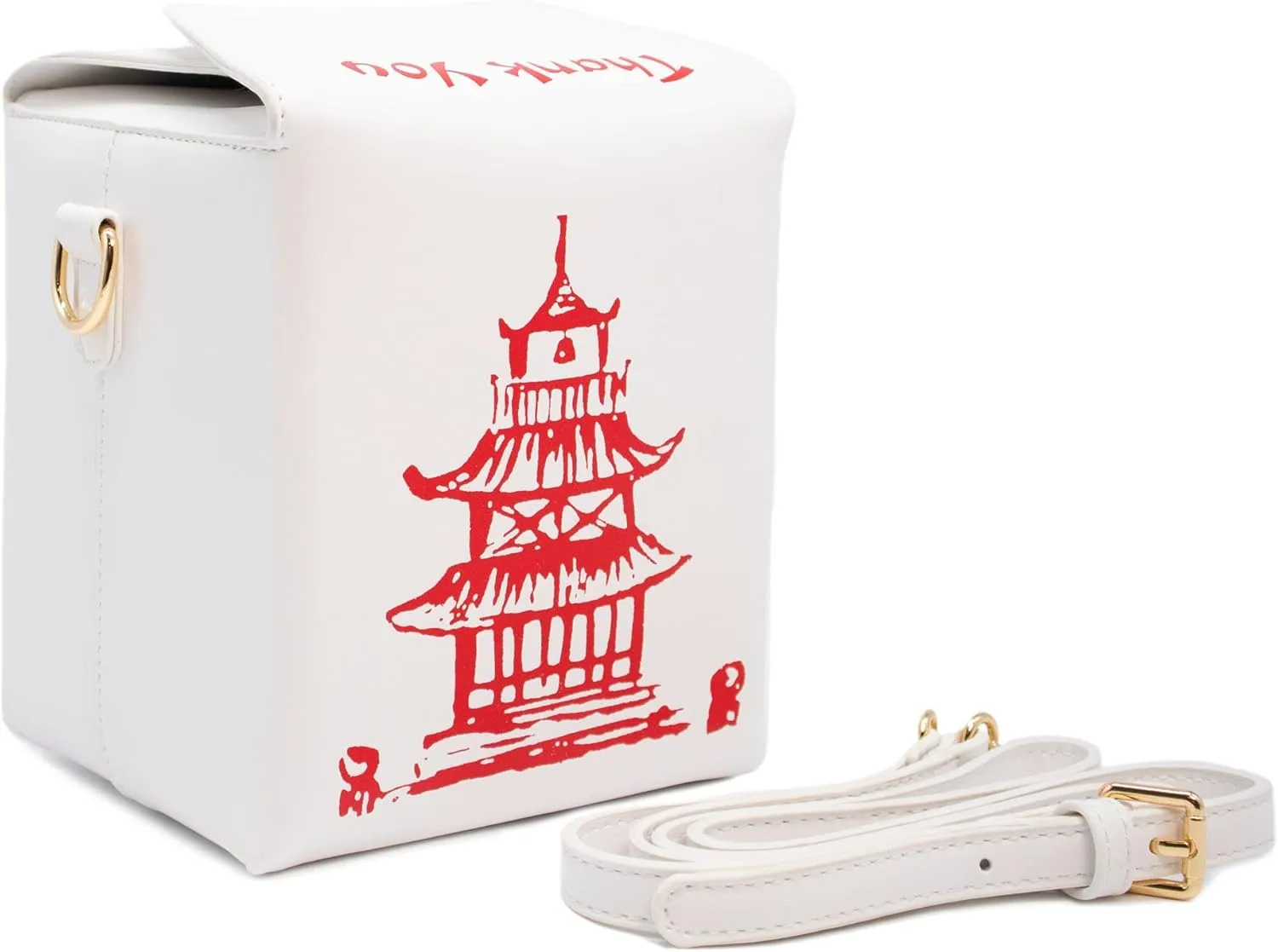 Bewaltz Fun Shape Purse Handbag, Statement Chinese Takeout Box To-Go Dine Out Red White