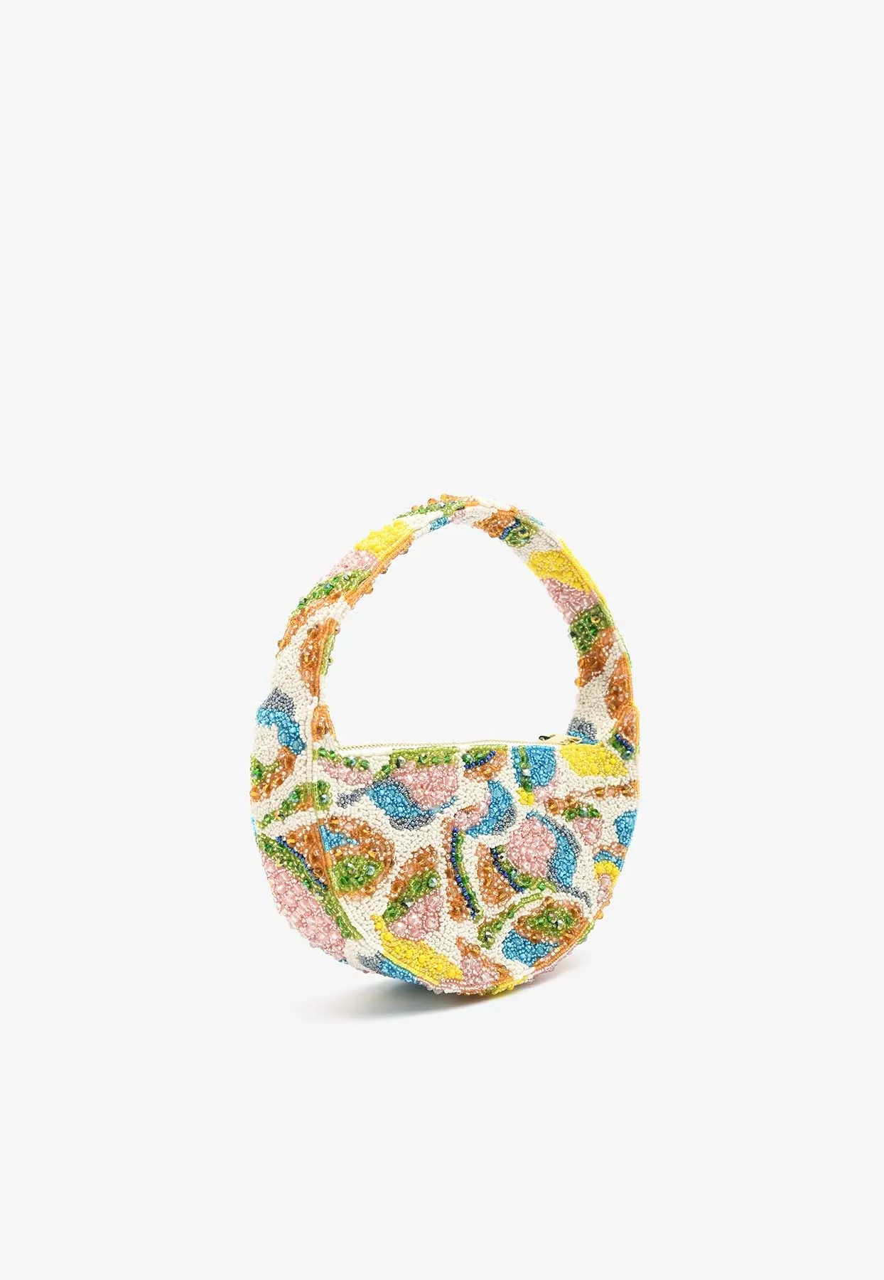 Birch Beaded Top Handle Bag