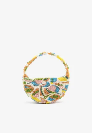 Birch Beaded Top Handle Bag