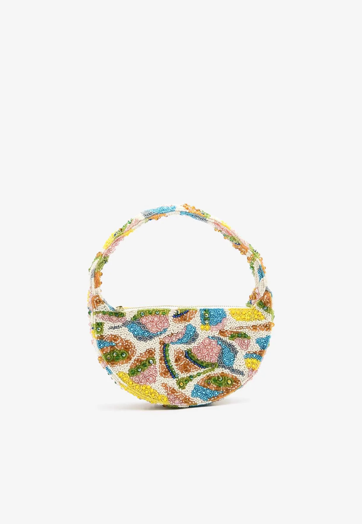 Birch Beaded Top Handle Bag